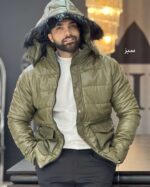 کاپشن کلاه دار چرم 2309